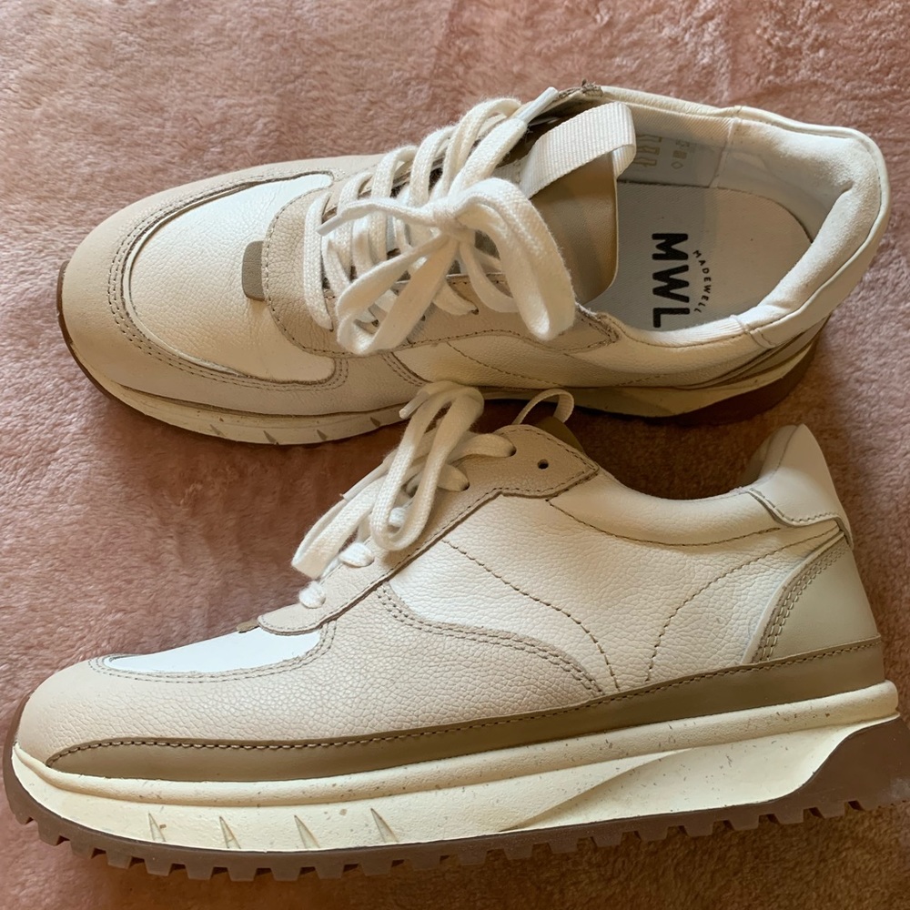 MADEWELL court sneakers in white leather SIZE 7 (women)